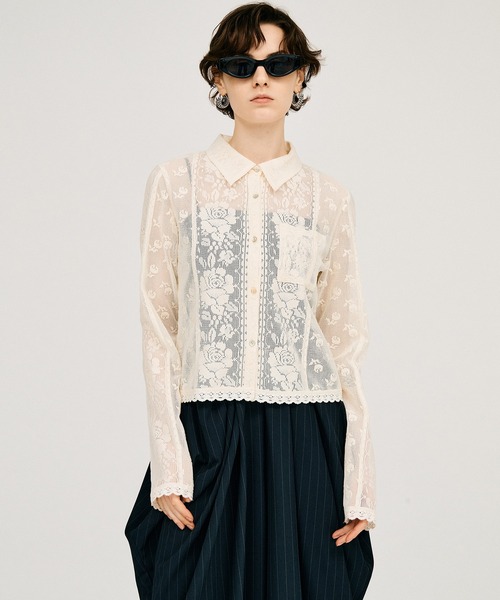 PRANK PROJECT(プランクプロジェクト)の「【2026Summer Pre-Order】クロシェレースシャツ / Crochet Lace Shirt(シャツ/ブラウス・レディース・ホワイト/ブラック・FREE)」の8枚目の写真