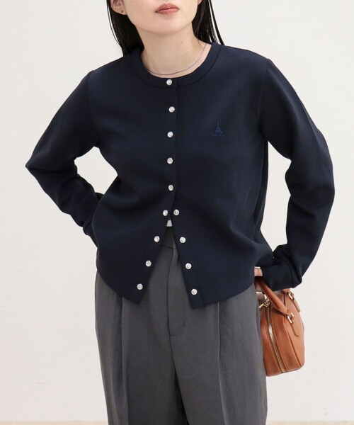 fredy emue(フレディエミュ)の「ドット釦ポンチカーディガン(カーディガン/ボレロ・レディース・グレー/アイボリー/ピンク/ネイビー・38)」の16枚目の写真