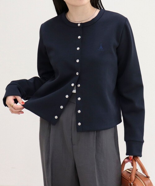 fredy emue(フレディエミュ)の「ドット釦ポンチカーディガン(カーディガン/ボレロ・レディース・グレー/アイボリー/ピンク/ネイビー・38)」の17枚目の写真