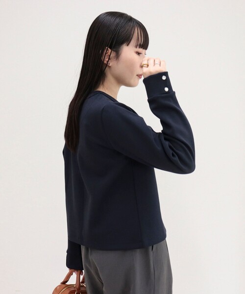 fredy emue(フレディエミュ)の「ドット釦ポンチカーディガン(カーディガン/ボレロ・レディース・グレー/アイボリー/ピンク/ネイビー・38)」の19枚目の写真