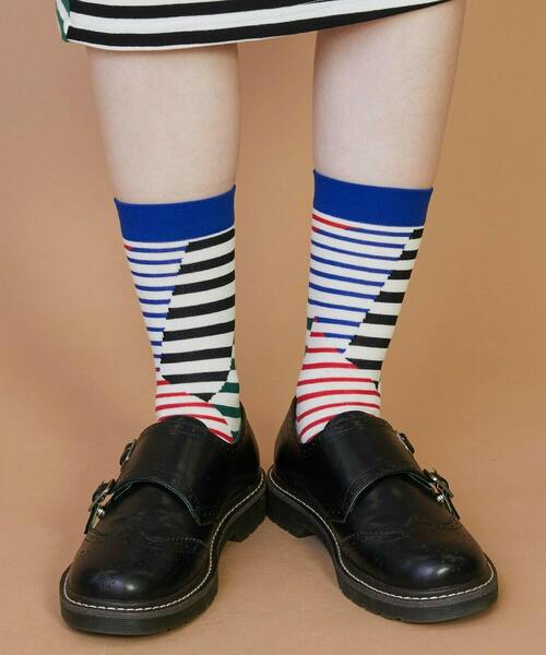 FRAPBOIS(フラボア)の「クワトロボーダーソックス(ソックス/靴下・レディース・ブルー/ブラック/イエロー・FREE)」の3枚目の写真