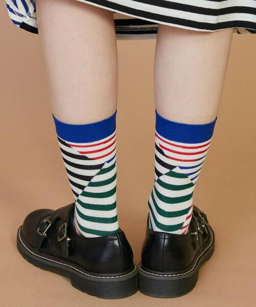 FRAPBOIS(フラボア)の「クワトロボーダーソックス(ソックス/靴下・レディース・ブルー/ブラック/イエロー・FREE)」の10枚目の写真