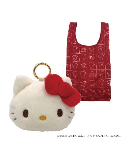 sanrio（サンリオ）の「sanrio/サンリオキャラクターズ　ぬいぐるみエコバッグ　くすみレトロ（エコバッグ/サブバッグ・レディース・ホワイト/ピンク系その他/レッド系その他/ブルー系その他・ONE SIZE）」の4枚目の写真