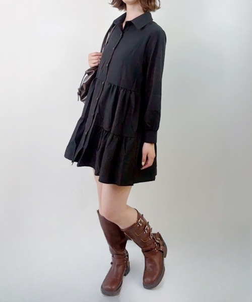 frunco（フランコ）の「【ZOZOTOWN限定】シャツワンピース（シャツワンピース・レディース・ブラック/ホワイト・FREE）」の15枚目の写真