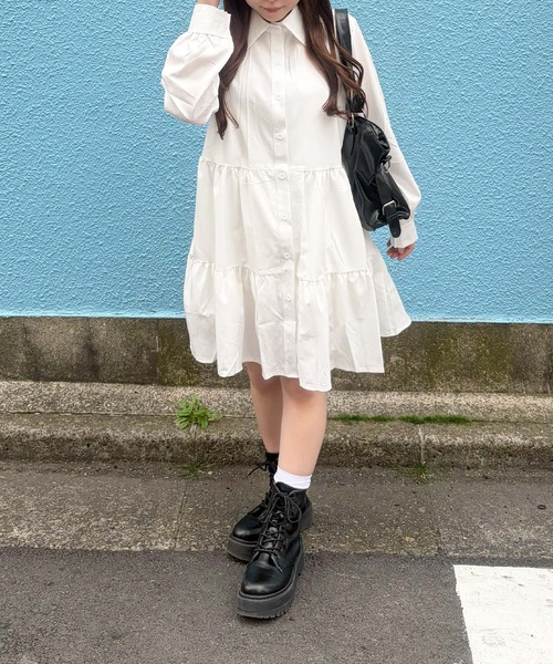 frunco（フランコ）の「【ZOZOTOWN限定】シャツワンピース（シャツワンピース・レディース・ブラック/ホワイト・FREE）」の4枚目の写真