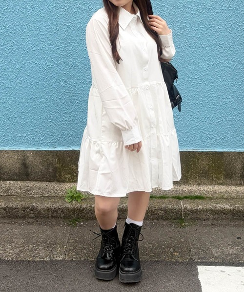 frunco（フランコ）の「【ZOZOTOWN限定】シャツワンピース（シャツワンピース・レディース・ブラック/ホワイト・FREE）」の6枚目の写真