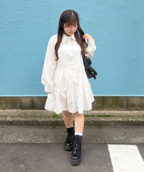 frunco（フランコ）の「【ZOZOTOWN限定】シャツワンピース（シャツワンピース・レディース・ブラック/ホワイト・FREE）」の7枚目の写真