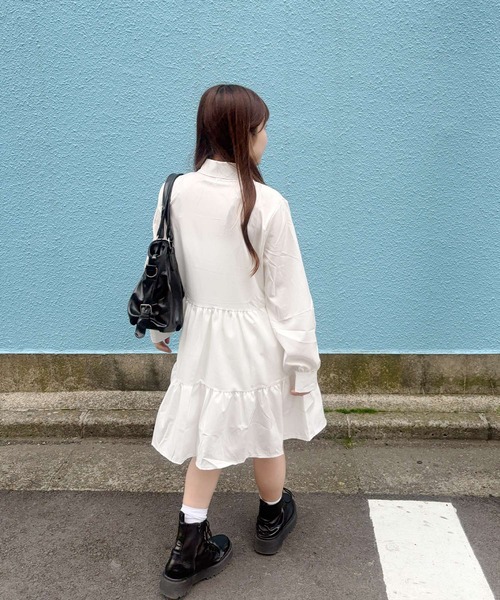frunco（フランコ）の「【ZOZOTOWN限定】シャツワンピース（シャツワンピース・レディース・ブラック/ホワイト・FREE）」の8枚目の写真