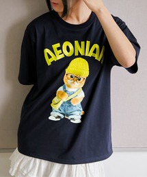 《刺繍ロゴ×帽子ネコ》オーバーサイズTシャツ／ストリート／春夏／全4色