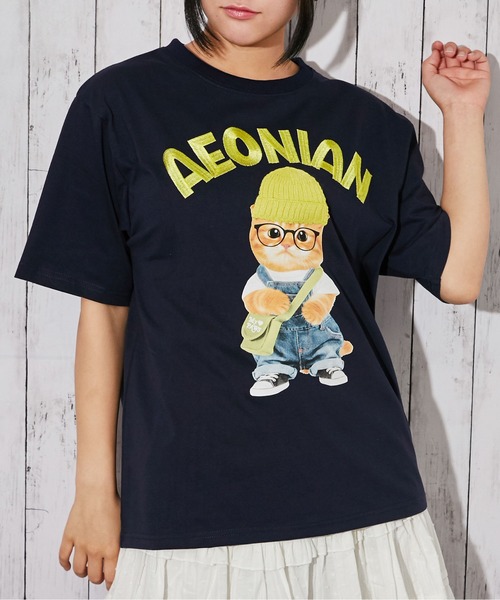 GORGE(ゴージ)の「《刺繍ロゴ×帽子ネコ》オーバーサイズTシャツ/ストリート/春夏/全4色(Tシャツ/カットソー・レディース・カーキ/オートミール/ネイビー/オフホワイト・F)」の6枚目の写真