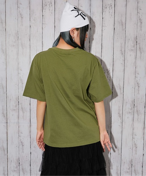 GORGE(ゴージ)の「《刺繍ロゴ×帽子ネコ》オーバーサイズTシャツ/ストリート/春夏/全4色(Tシャツ/カットソー・レディース・カーキ/オートミール/ネイビー/オフホワイト・F)」の20枚目の写真
