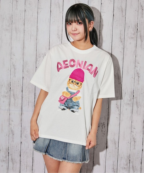 GORGE(ゴージ)の「《刺繍ロゴ×帽子ネコ》オーバーサイズTシャツ/ストリート/春夏/全4色(Tシャツ/カットソー・レディース・カーキ/オートミール/ネイビー/オフホワイト・F)」の19枚目の写真