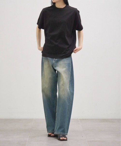 GOOD PEOPLE GOOD STITCHING GOOD PRODUCT(グッドピープルグッドスティッチンググッドプロダクト)の「【GOOD PEOPLE GOOD STITCHING GOOD PRODUCT/グッドピープルグッドスティッチンググッドプロダクト】Crew Neck Dolman Sleeve T/クルーネックドルマンスリーブTシャツ(Tシャツ/カットソー・レディース・ブラック/ホワイト/ネイビー・SMALL)」の20枚目の写真