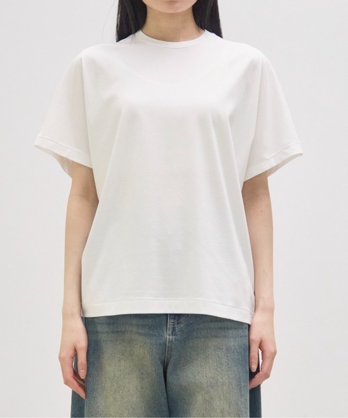 GOOD PEOPLE GOOD STITCHING GOOD PRODUCT(グッドピープルグッドスティッチンググッドプロダクト)の「【GOOD PEOPLE GOOD STITCHING GOOD PRODUCT/グッドピープルグッドスティッチンググッドプロダクト】Crew Neck Dolman Sleeve T/クルーネックドルマンスリーブTシャツ(Tシャツ/カットソー・レディース・ブラック/ホワイト/ネイビー・SMALL)」の4枚目の写真