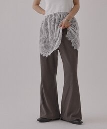【UVカット・抗菌防臭】多機能テレコリブフレアパンツ