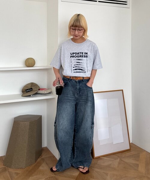 CIAOPANIC TYPY(チャオパニックティピー)の「【UNISEX】【WEB限定】宇宙人プリントTシャツ(Tシャツ/カットソー・メンズ・パープル/イエロー/ホワイト/チャコールグレー/グレー・MEDIUM/LARGE/XX-LARGE)」の6枚目の写真