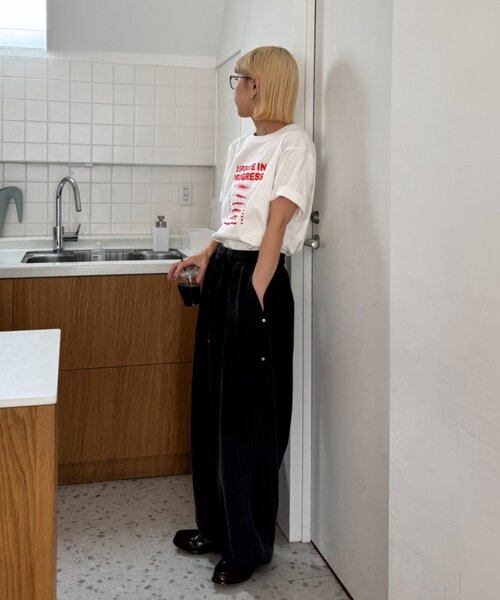 CIAOPANIC TYPY(チャオパニックティピー)の「【UNISEX】【WEB限定】宇宙人プリントTシャツ(Tシャツ/カットソー・メンズ・パープル/イエロー/ホワイト/チャコールグレー/グレー・MEDIUM/LARGE/XX-LARGE)」の16枚目の写真