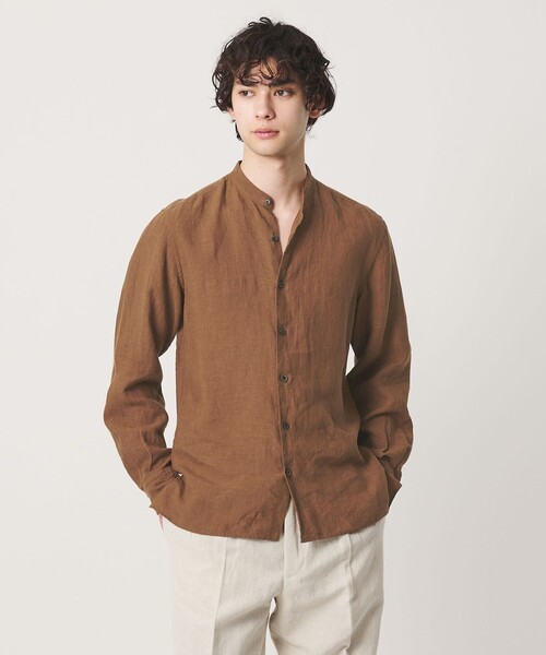 UNITED ARROWS(ユナイテッドアローズ)の「LIBECO リネン バンドカラー シャツ(シャツ/ブラウス・メンズ・ブラック/ブラウン系/ナチュラル・S/M/XL/L)」の22枚目の写真