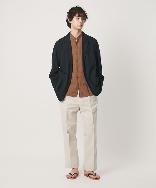 UNITED ARROWS(ユナイテッドアローズ)の「LIBECO リネン バンドカラー シャツ(シャツ/ブラウス・メンズ・ブラック/ブラウン系/ナチュラル・S/M/XL/L)」の21枚目の写真