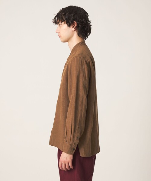 UNITED ARROWS(ユナイテッドアローズ)の「LIBECO リネン バンドカラー シャツ(シャツ/ブラウス・メンズ・ブラック/ブラウン系/ナチュラル・S/M/XL/L)」の19枚目の写真