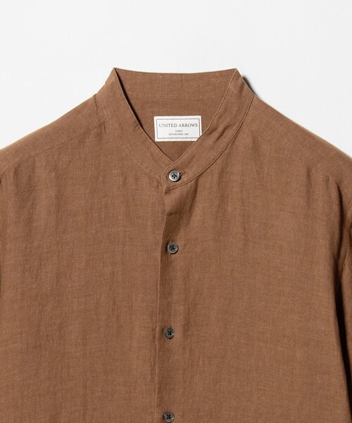 UNITED ARROWS(ユナイテッドアローズ)の「LIBECO リネン バンドカラー シャツ(シャツ/ブラウス・メンズ・ブラック/ブラウン系/ナチュラル・S/M/XL/L)」の9枚目の写真