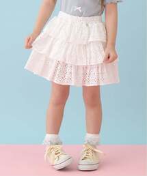 Lycee mine | 【安心/インパン付き】【綿100%】コットンレースティアードスカート【子供服】【キッズ】【女の子】(スカート)