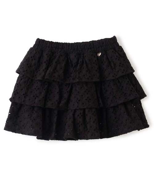 Lycee mine(リセマイン)の「【安心/インパン付き】【綿100%】コットンレースティアードスカート【子供服】【キッズ】【女の子】(スカート・キッズ・ブラック/オフホワイト・120cm/150cm/130cm/100cm/110cm/140cm)」の4枚目の写真