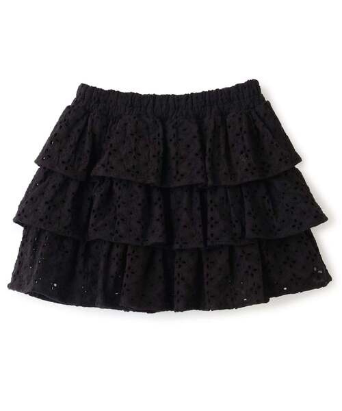 Lycee mine(リセマイン)の「【安心/インパン付き】【綿100%】コットンレースティアードスカート【子供服】【キッズ】【女の子】(スカート・キッズ・ブラック/オフホワイト・120cm/150cm/130cm/100cm/110cm/140cm)」の5枚目の写真