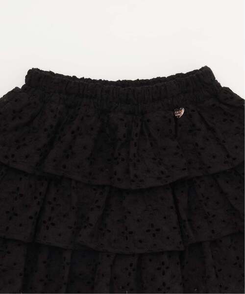 Lycee mine(リセマイン)の「【安心/インパン付き】【綿100%】コットンレースティアードスカート【子供服】【キッズ】【女の子】(スカート・キッズ・ブラック/オフホワイト・120cm/150cm/130cm/100cm/110cm/140cm)」の6枚目の写真