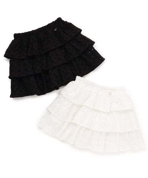 Lycee mine(リセマイン)の「【安心/インパン付き】【綿100%】コットンレースティアードスカート【子供服】【キッズ】【女の子】(スカート・キッズ・ブラック/オフホワイト・120cm/150cm/130cm/100cm/110cm/140cm)」の10枚目の写真
