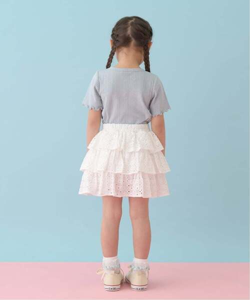 Lycee mine(リセマイン)の「【安心/インパン付き】【綿100%】コットンレースティアードスカート【子供服】【キッズ】【女の子】(スカート・キッズ・ブラック/オフホワイト・120cm/150cm/130cm/100cm/110cm/140cm)」の13枚目の写真