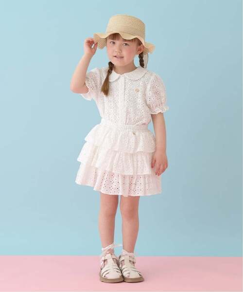 Lycee mine(リセマイン)の「【安心/インパン付き】【綿100%】コットンレースティアードスカート【子供服】【キッズ】【女の子】(スカート・キッズ・ブラック/オフホワイト・120cm/150cm/130cm/100cm/110cm/140cm)」の14枚目の写真