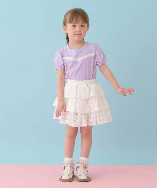 Lycee mine(リセマイン)の「【安心/インパン付き】【綿100%】コットンレースティアードスカート【子供服】【キッズ】【女の子】(スカート・キッズ・ブラック/オフホワイト・120cm/150cm/130cm/100cm/110cm/140cm)」の15枚目の写真