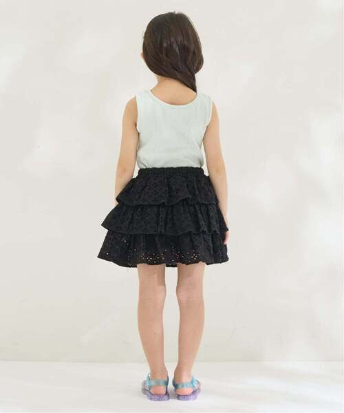 Lycee mine(リセマイン)の「【安心/インパン付き】【綿100%】コットンレースティアードスカート【子供服】【キッズ】【女の子】(スカート・キッズ・ブラック/オフホワイト・120cm/150cm/130cm/100cm/110cm/140cm)」の22枚目の写真