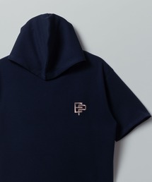 (SA) ワンポイント ロゴ フード付き 半袖 Tシャツ