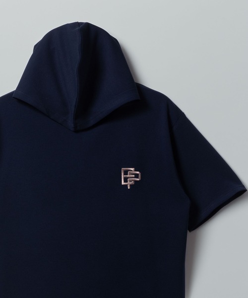 BAYBLO(ベイブロ)の「(SA) ワンポイント ロゴ フード付き 半袖 Tシャツ(Tシャツ/カットソー・メンズ・ブラック/ネイビー/ホワイト/レディッシュグレー・M/L/LL)」の4枚目の写真