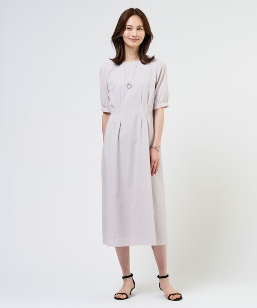 J.PRESS(ジェイプレス)の「【WEB限定カラーあり】アキハ BREEZE COOL ワンピース(ワンピース・レディース・ブラウン系/グレー系/ライトグレー系・9/11)」の7枚目の写真