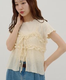 【umm.】花柄キャミ×Tシャツセット
