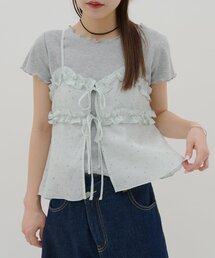 【umm.】花柄キャミ×Tシャツセット