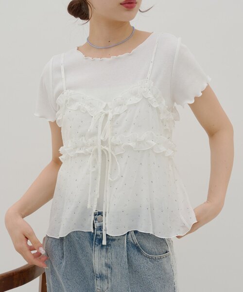 DISCOAT(ディスコート)の「【umm.】花柄キャミ×Tシャツセット(Tシャツ/カットソー・レディース・ライトグレー/レモンイエロー/オフホワイト・FREE)」の11枚目の写真