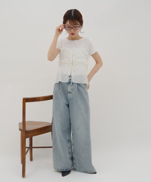DISCOAT(ディスコート)の「【umm.】花柄キャミ×Tシャツセット(Tシャツ/カットソー・レディース・ライトグレー/レモンイエロー/オフホワイト・FREE)」の15枚目の写真