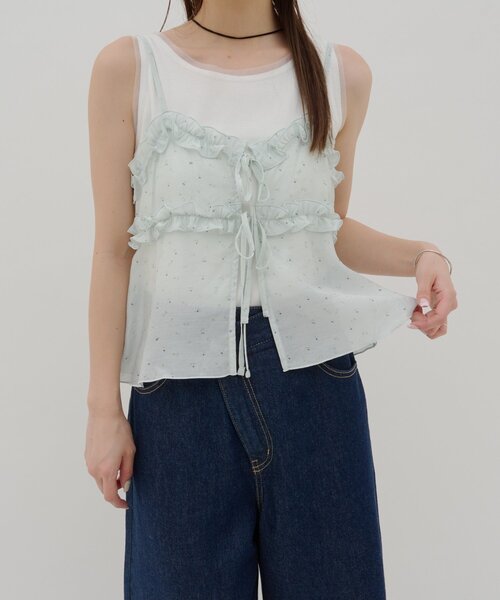 DISCOAT(ディスコート)の「【umm.】花柄キャミ×Tシャツセット(Tシャツ/カットソー・レディース・ライトグレー/レモンイエロー/オフホワイト・FREE)」の4枚目の写真