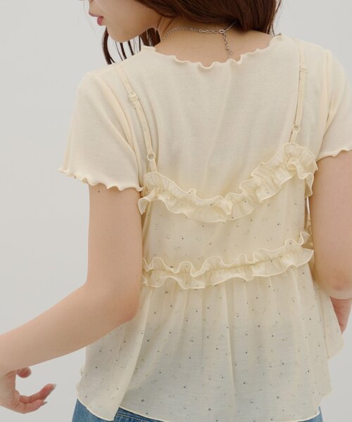 DISCOAT(ディスコート)の「【umm.】花柄キャミ×Tシャツセット(Tシャツ/カットソー・レディース・ライトグレー/レモンイエロー/オフホワイト・FREE)」の8枚目の写真