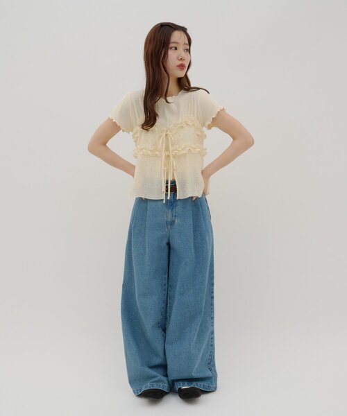 DISCOAT(ディスコート)の「【umm.】花柄キャミ×Tシャツセット(Tシャツ/カットソー・レディース・ライトグレー/レモンイエロー/オフホワイト・FREE)」の9枚目の写真