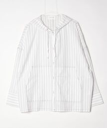 STRIPE HOODED BIG SHIRT