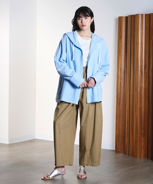 ROSE BUD(ローズバッド)の「(CREOLME)STRIPE HOODED BIG SHIRT(シャツ/ブラウス・レディース・ホワイト/ライトブルー・ONE SIZE)」の14枚目の写真
