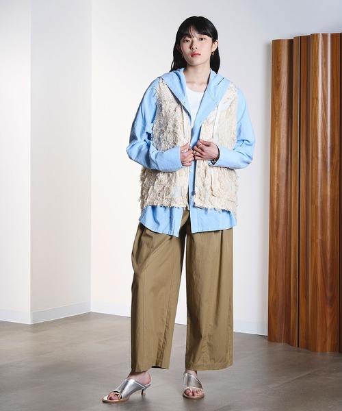 ROSE BUD(ローズバッド)の「(CREOLME)STRIPE HOODED BIG SHIRT(シャツ/ブラウス・レディース・ホワイト/ライトブルー・ONE SIZE)」の17枚目の写真
