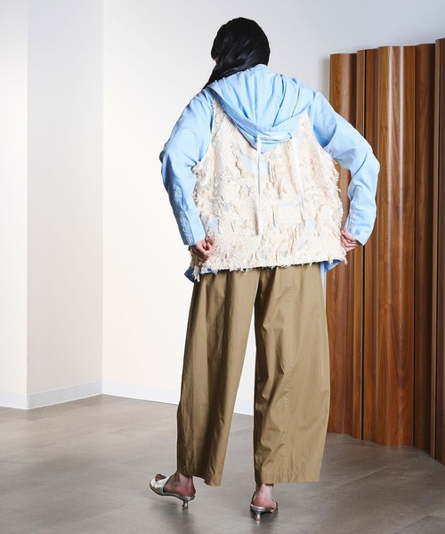 ROSE BUD(ローズバッド)の「(CREOLME)STRIPE HOODED BIG SHIRT(シャツ/ブラウス・レディース・ホワイト/ライトブルー・ONE SIZE)」の18枚目の写真