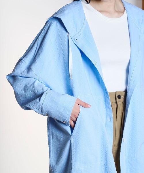 ROSE BUD(ローズバッド)の「(CREOLME)STRIPE HOODED BIG SHIRT(シャツ/ブラウス・レディース・ホワイト/ライトブルー・ONE SIZE)」の20枚目の写真