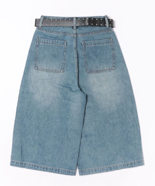 Port(ポート)の「【 New market 】 デニム ハーフ ワイド パンツ(デニムパンツ・レディース・インディゴブルー・M/S)」の2枚目の写真
